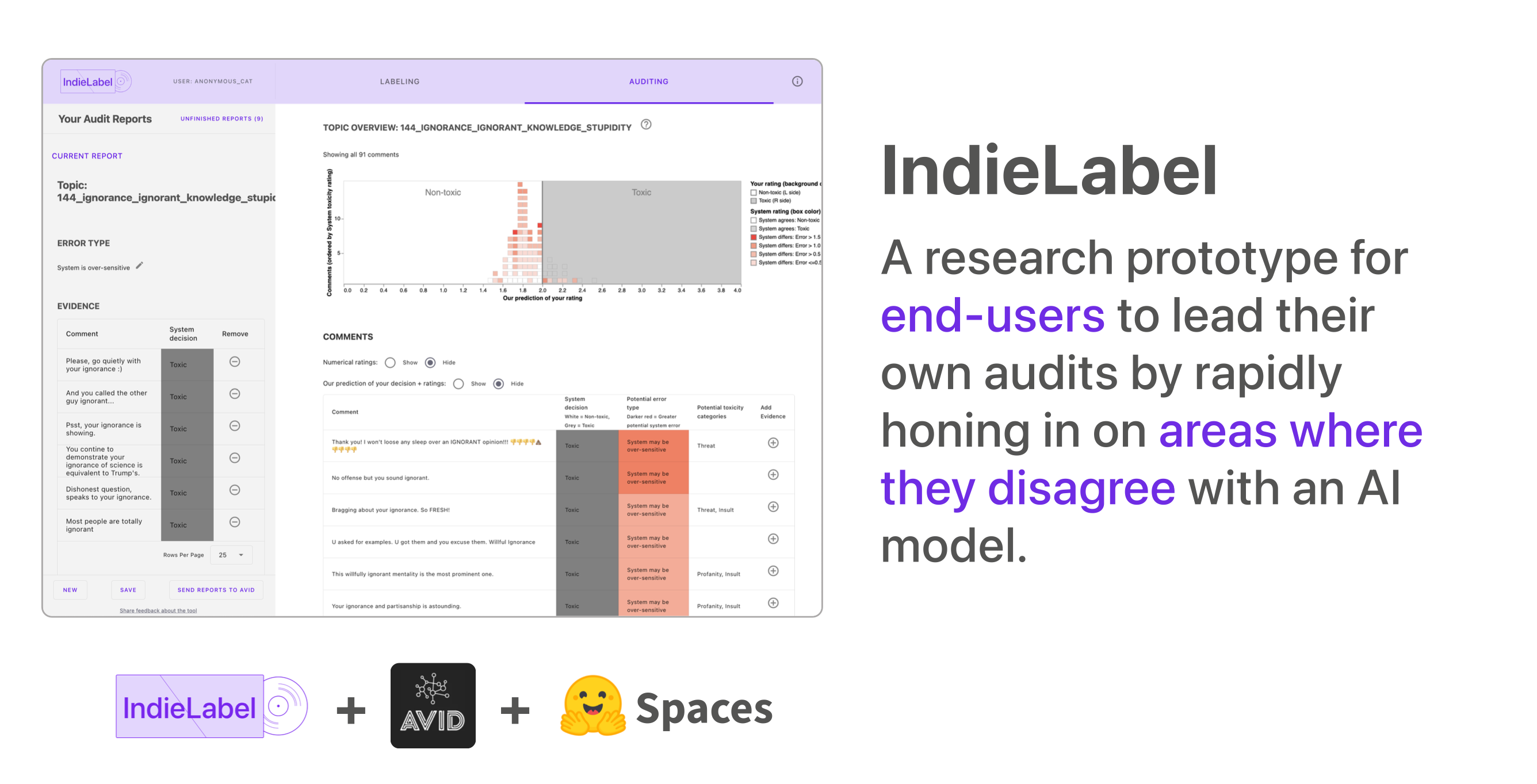 Screenshot of the IndieLabel app
